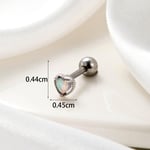 Silver color / 1 Piece Simple Series Classic Heart Copper Silver Color Material Zircon Women's Stud Earrings 